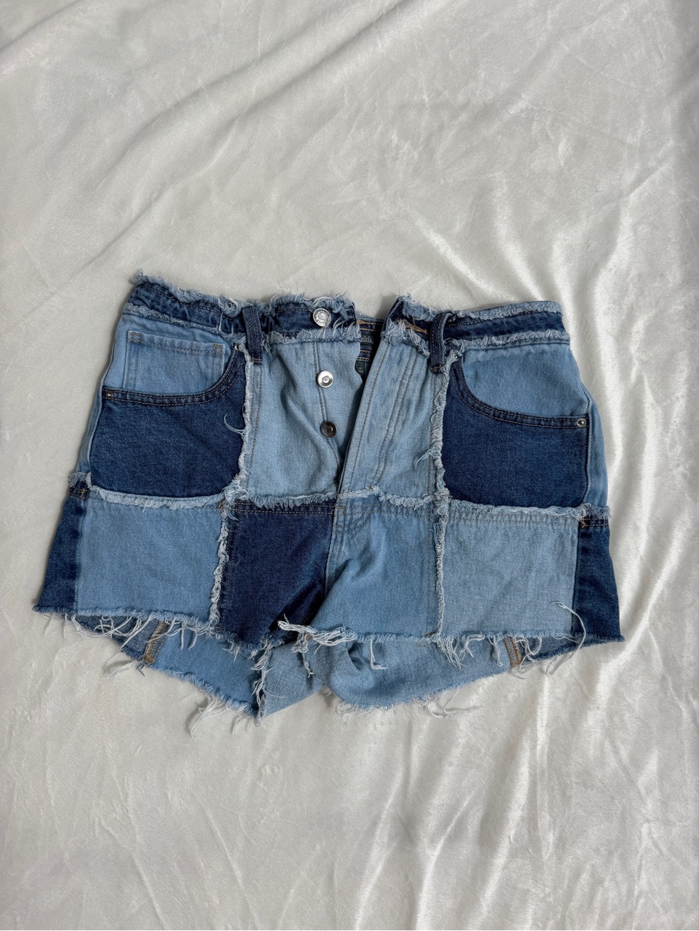Wild Fable Women’s Patchwork High-waist Cutoff Denim Shorts